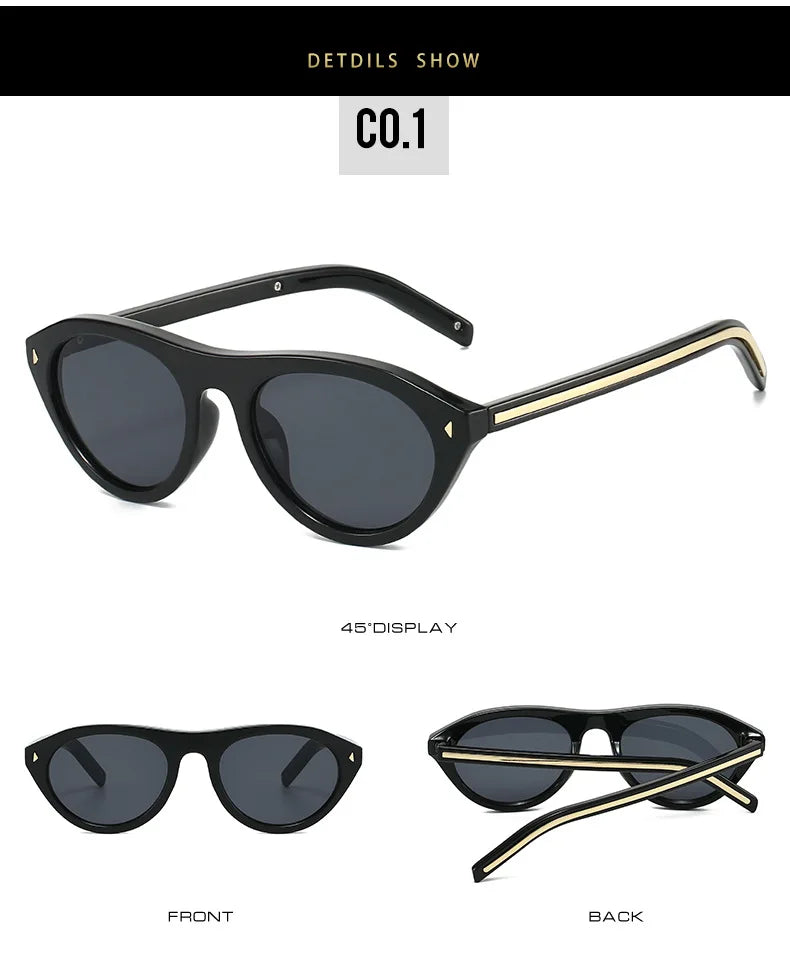 Lunettes de Soleil Œil-de-Chat Vintage à Rivets — Samara