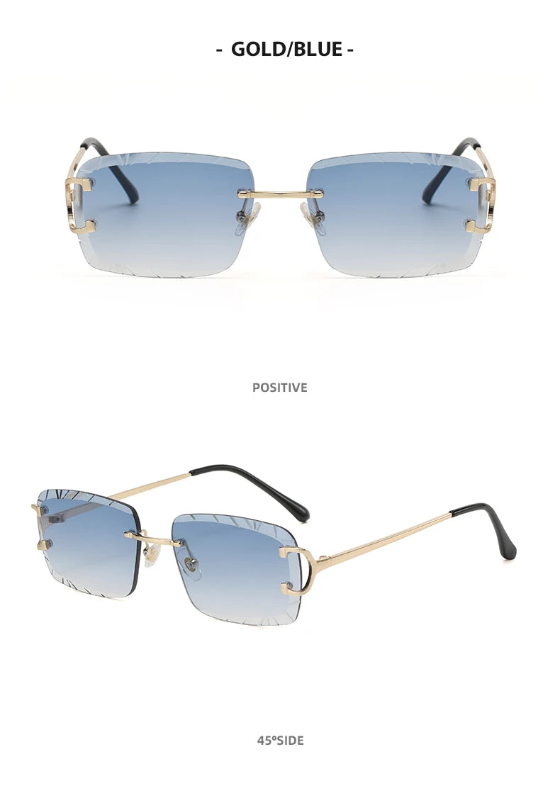 Lunettes de Soleil Carrées Sans Monture Métal — Samara