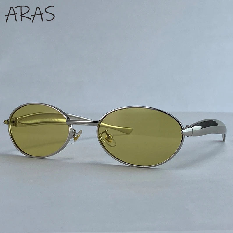 Lunettes de Soleil Ovales Punk Métal — Samara