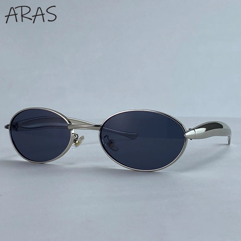 Lunettes de Soleil Ovales Punk Métal — Samara