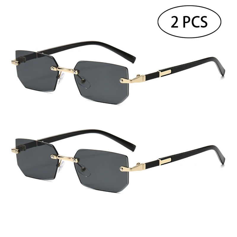 Lunettes de Soleil Sans Monture Rectangulaires — Samara