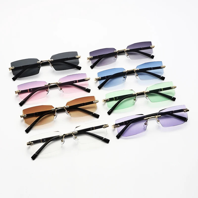 Lunettes de Soleil Sans Monture Rectangulaires — Samara