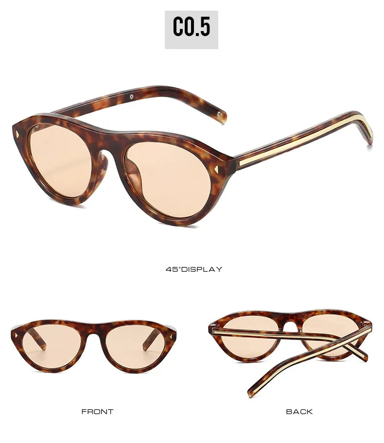 Lunettes de Soleil Œil-de-Chat Vintage à Rivets — Samara