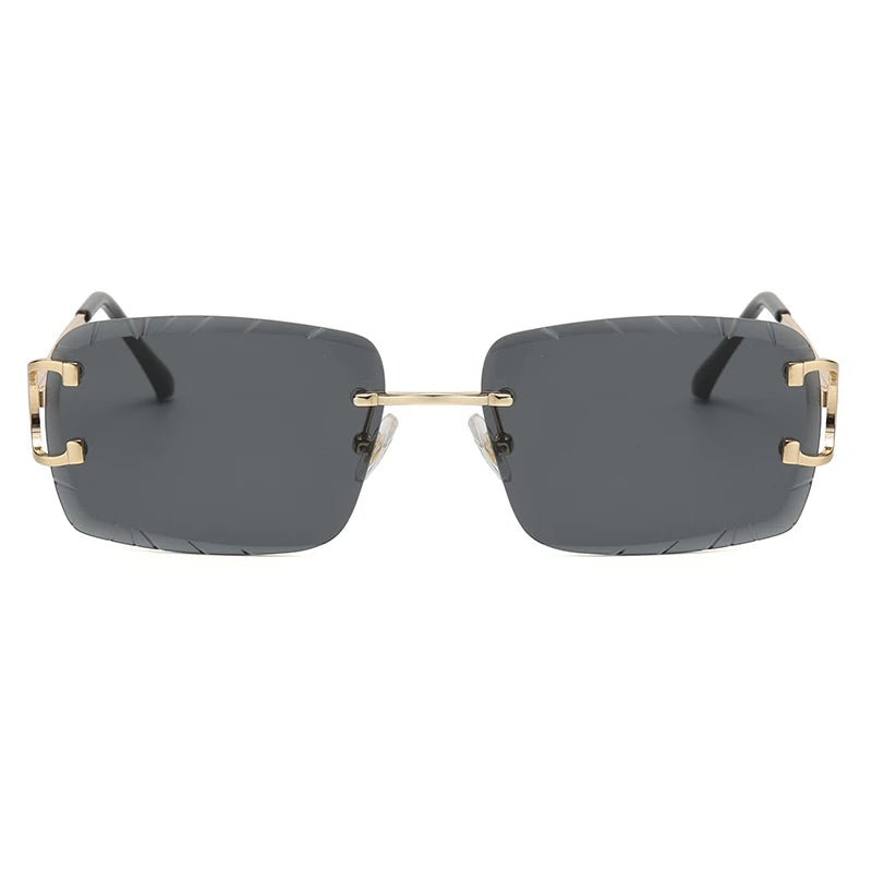 Lunettes de Soleil Carrées Sans Monture Métal — Samara