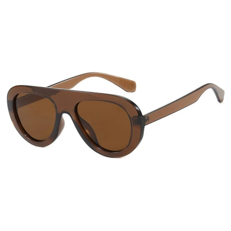 Lunettes de Soleil Rondes Y2K Imprimé Léopard — Samara