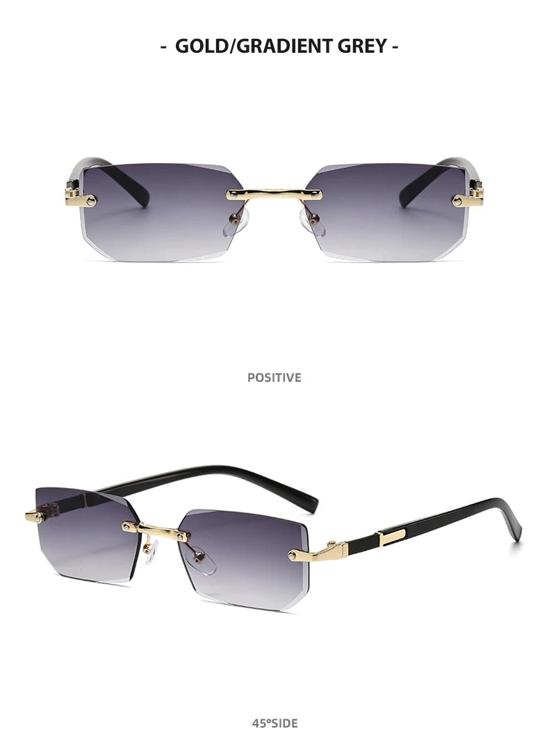 Lunettes de Soleil Sans Monture Rectangulaires — Samara