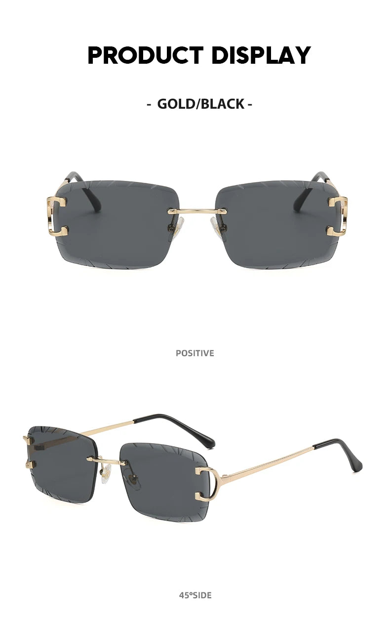 Lunettes de Soleil Carrées Sans Monture Métal — Samara
