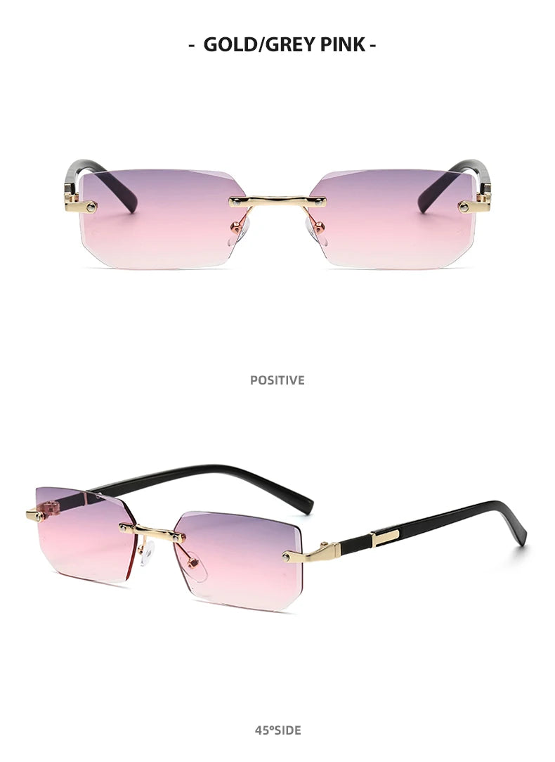Lunettes de Soleil Sans Monture Rectangulaires — Samara