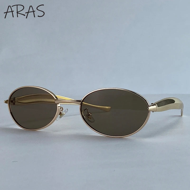 Lunettes de Soleil Ovales Punk Métal — Samara